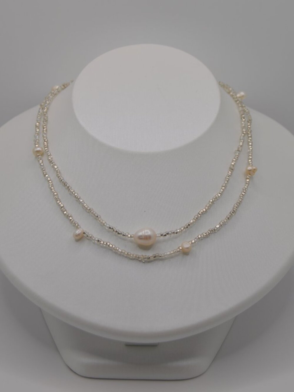 Beaded Pearl Layered Necklace